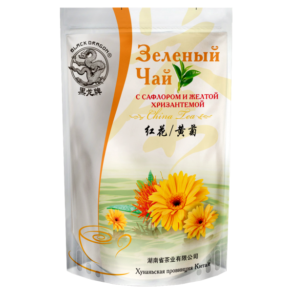 Зелёный чай с САФЛОРОМ и ЖЁЛТОЙ ХРИЗАНТЕМОЙ