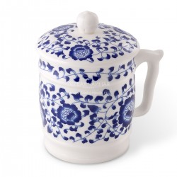 Заварочная чашка Синий цветок (без заварочной колбы), 500 мл.