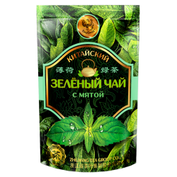 Китайский зеленый чай с мятой в зип пакете