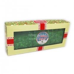 Коробка Новогодняя коллекция с окном (100х230х40, дизайн Карамель)