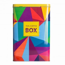 Банка для чая и кофе с окном (150х90х230), дизайн Яркий узор