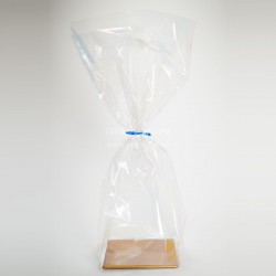 Упаковка подарочная прозрачная (140х140х600, жёсткое основание разных цветов)