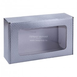 Коробка с окном (230х140х65, серебро)