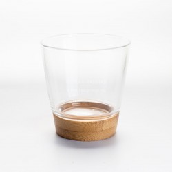 Чашка стеклянная с бамбуковой подставкой, 150 мл