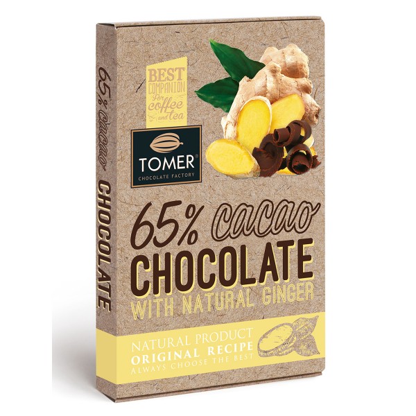 Горький шоколад Томер, с имбирем, 90 г